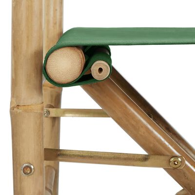vidaXL Cadeiras de realizador dobráveis 2 pcs bambu e tecido verde