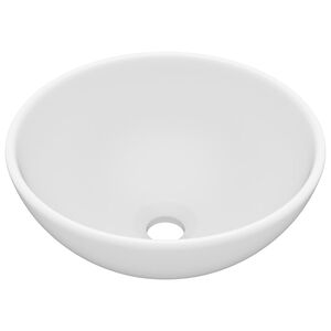 vidaXL Lavat&oacute;rio WC luxuoso redondo 32,5x14cm cer&acirc;mica branco mate