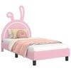 vidaXL Estrutura de Cama Infantil com Cabeceira Rosa 80 x 160 cm PU