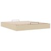 vidaXL Estrutura cama otomana sem colch&atilde;o 200x200 cm tecido cor creme