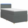 vidaXL Cama Box Spring com Colch&atilde;o e LED Cinzento-Escuro 90 x 190 cm