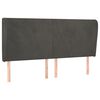 vidaXL Cabeceira cama c/ abas veludo 203x23x118/128 cm cinzento-escuro
