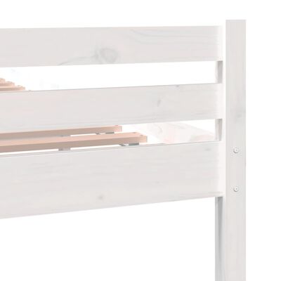 vidaXL Estrutura cama pequena solteiro 75x190 cm madeira maciça branco
