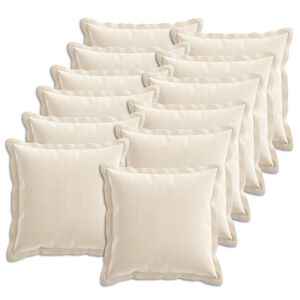 vidaXL Capa almofada 12 unid. HOUTEN Creme 40 x 40 cm Tecido Chenille