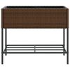 vidaXL Canteiro de jardim com prateleira 2pcs 90x40x75cm vime PE