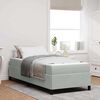 vidaXL Estrutura da Cama com colch&atilde;o Cinzento-claro 90 x 200 cm tecido