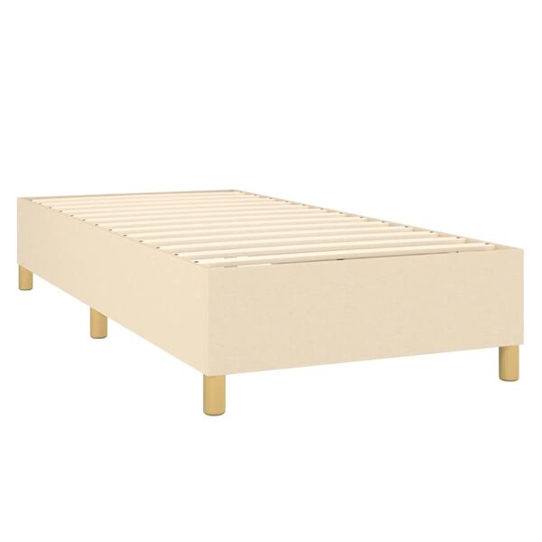 vidaXL Cama com molas/colch&atilde;o 80x200 cm tecido cor cr&egrave;me