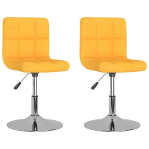 vidaXL Cadeiras de jantar girat&oacute;rias 2 pcs tecido amarelo
