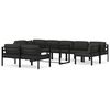 vidaXL 10 pcs conjunto lounge jardim com almofadões alumínio antracite