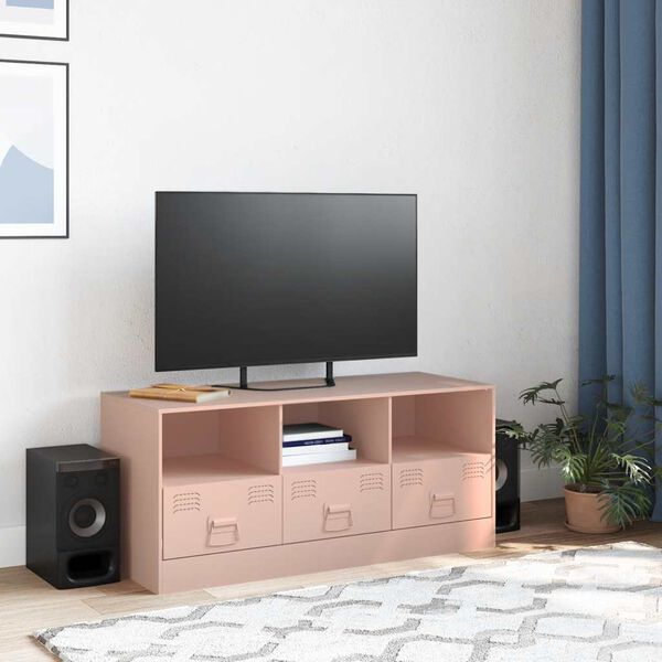 vidaXL M&oacute;vel de TV 99x39x44 a&ccedil;o rosa