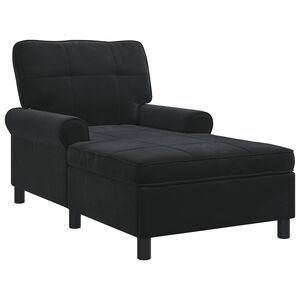 vidaXL Chaise Lounge com almofada Preto 91 x 157 x 91 cm Veludo