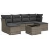 vidaXL 7 pcs conjunto sof&aacute;s p/ jardim c/ almofad&otilde;es vime PE cinzento