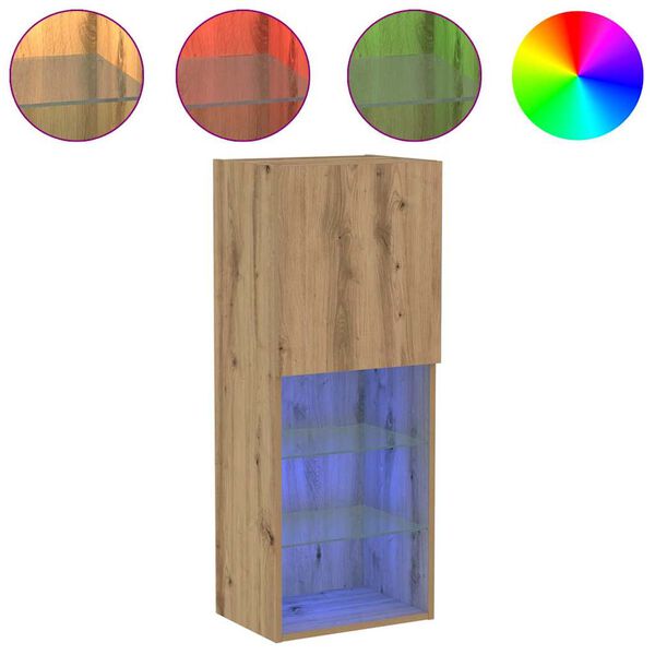 vidaXL Conjunto de m&oacute;vel de TV Carvalho Artesanal 40,5 x 30 x 102 cm