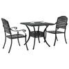 vidaXL Conjunto de Mesa de Jardim 3 pcs Preto Alum&iacute;nio Fundido