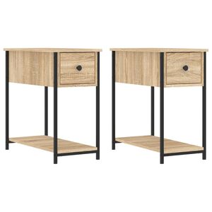 vidaXL Mesas de cabeceira 2 pcs derivados de madeira carvalho sonoma