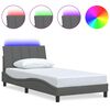 vidaXL Estrutura de cama sem colch&atilde;o Hanko 100x200 cm tecido cinzento-escuro