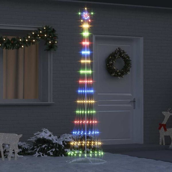 vidaXL &Aacute;rvore de Natal LED Multicolor 70 x 70 x 250 cm Metal