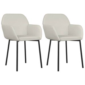 vidaXL Cadeiras de jantar 2 pcs veludo cor creme