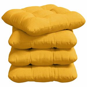 vidaXL Almofadas de Assento 4 pcs Amarelo Claro 40 x 40 cm