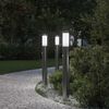 vidaXL Lumin&aacute;rias de balizamento com sensor, 3 pe&ccedil;as, 80 cm, a&ccedil;o inoxid&aacute;vel, IP44