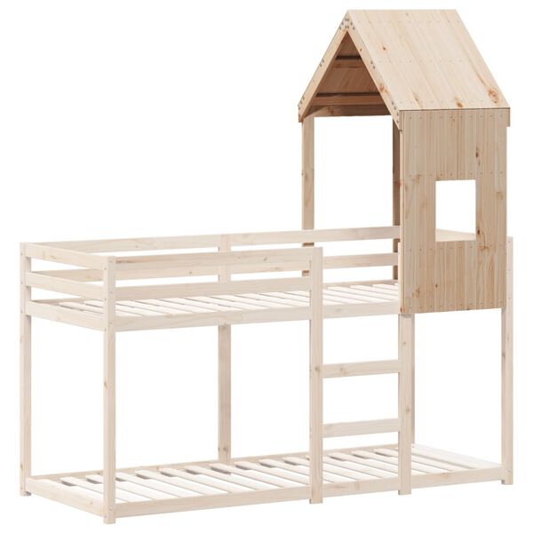 vidaXL Telhado de cama infantil 60x99x139,5 cm madeira de pinho maci&ccedil;a