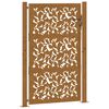 vidaXL Port&atilde;o de jardim 100x125 cm com design de folha de a&ccedil;o resistente &agrave;s intemp&eacute;ries
