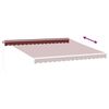 vidaXL Toldo retrátil manual com luz LED 400x300 cm bordô