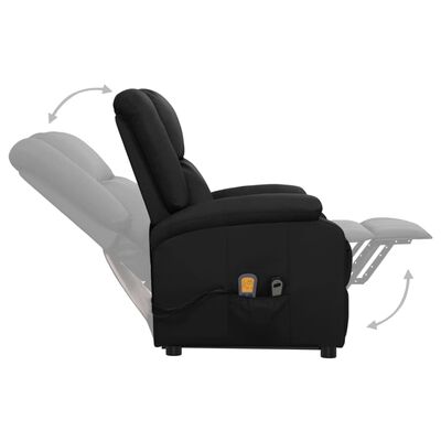 vidaXL Poltrona massagens elevatória couro artificial preto