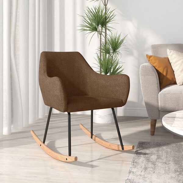 vidaXL Cadeira de baloi&ccedil;o tecido castanho