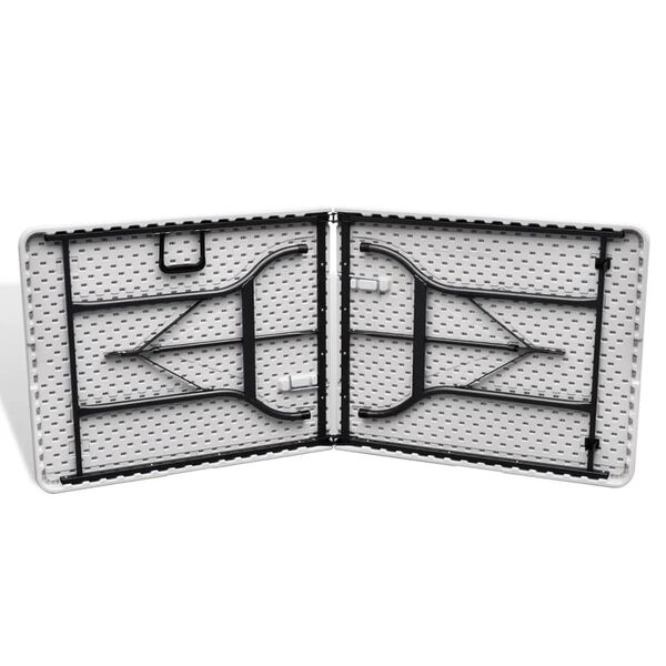 vidaXL Mesa de jardim dobr&aacute;vel 180x75x74 cm PEAD branco