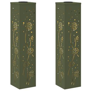 vidaXL Luz Solar LED de Caminho 2 unid. Branco quente 18 x 18 x 80 cm