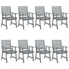 vidaXL Cadeiras de jantar exterior c/ almofad&otilde;es 8 pcs ac&aacute;cia maci&ccedil;a