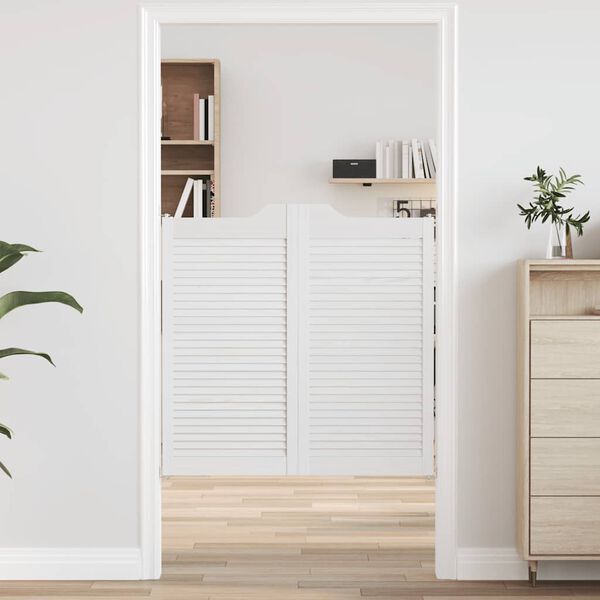 vidaXL Portas de batente design de persiana 1-Par 100x100 cm branco