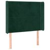 vidaXL Cabeceira cama c/ abas veludo 93x16x118/128 cm verde-escuro