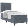vidaXL Cama Box com colch&atilde;o Cinza Escuro 90 x 190 cm tecido