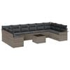 vidaXL Conjunto de Sof&aacute; de Jardim 11 pcs Preto vime PE