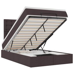 vidaXL Estrutura de cama otomana com colch&atilde;o 120x190cm castanho escuro