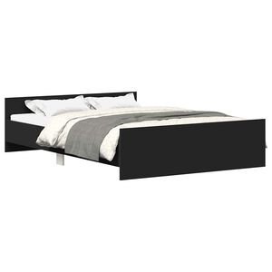 vidaXL Estrutura cama c/ pain&eacute;is de cabeceira e p&eacute;s 120x200 cm preto