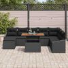 vidaXL Conjunto de Sof&aacute; de Jardim 9 pcs Preto Rattan Sint&eacute;tico