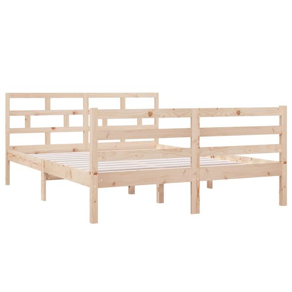 vidaXL Estrutura de cama 140x190 cm madeira de pinho maciça