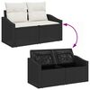 vidaXL Conjunto de Sof&aacute; de Jardim com almofada 9 pcs Preto e Creme