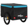 vidaXL Reboque para bicicleta 45 kg ferro preto e azul