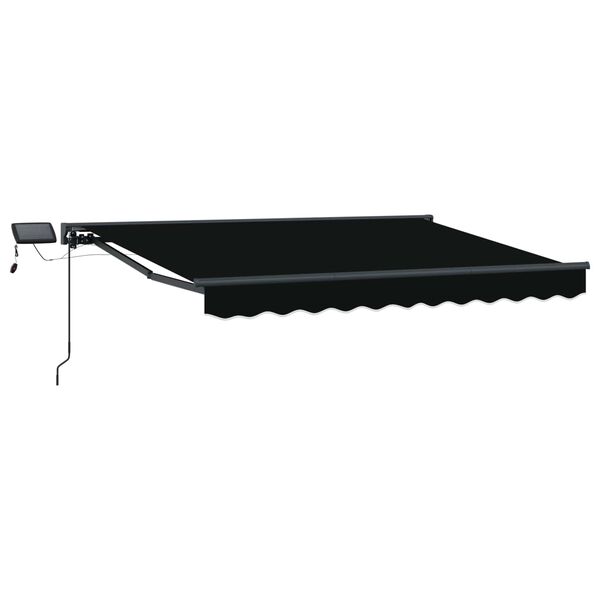 vidaXL Estrutura de Toldo Manual com LEDs Preto 3 x 2,5 m