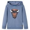 Sweatshirt para crian&ccedil;a com capuz azul mesclado 140