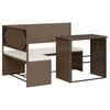 vidaXL Sof&aacute; de jardim forma de L c/ mesa e almofad&otilde;es vime PE castanho