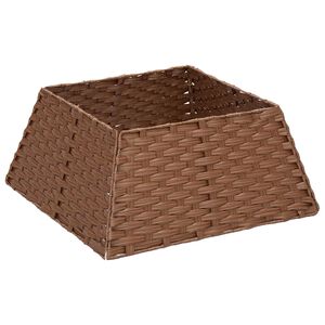vidaXL Collar para &Aacute;rvore de Natal Quadrado Marrom Claro vime PE
