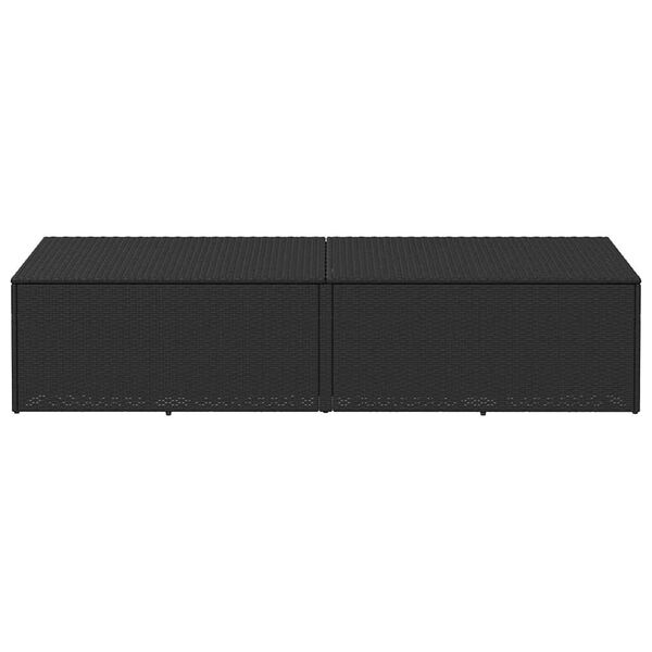 vidaXL Caixa de arrumação para jardim 220x50x58 cm vime PE preto