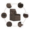 vidaXL Poltrona reclin&aacute;vel/elevat&oacute;ria el&eacute;trica microfibra castanho