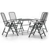 vidaXL 5 pcs conj. de jantar p/ jardim malha metal expandido antracite