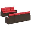 vidaXL Conjunto de Sof&aacute;s 8 unid. 7-N&uacute;mero de lugares Marrom e Vermelho